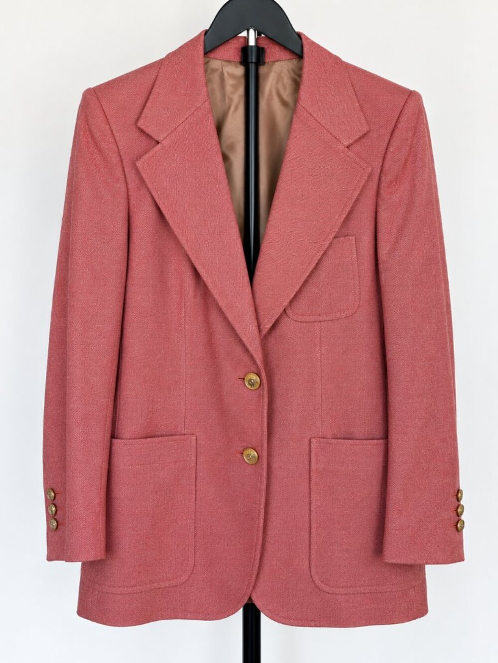 Vintage Pink Oversized Single Button Blazer Women's